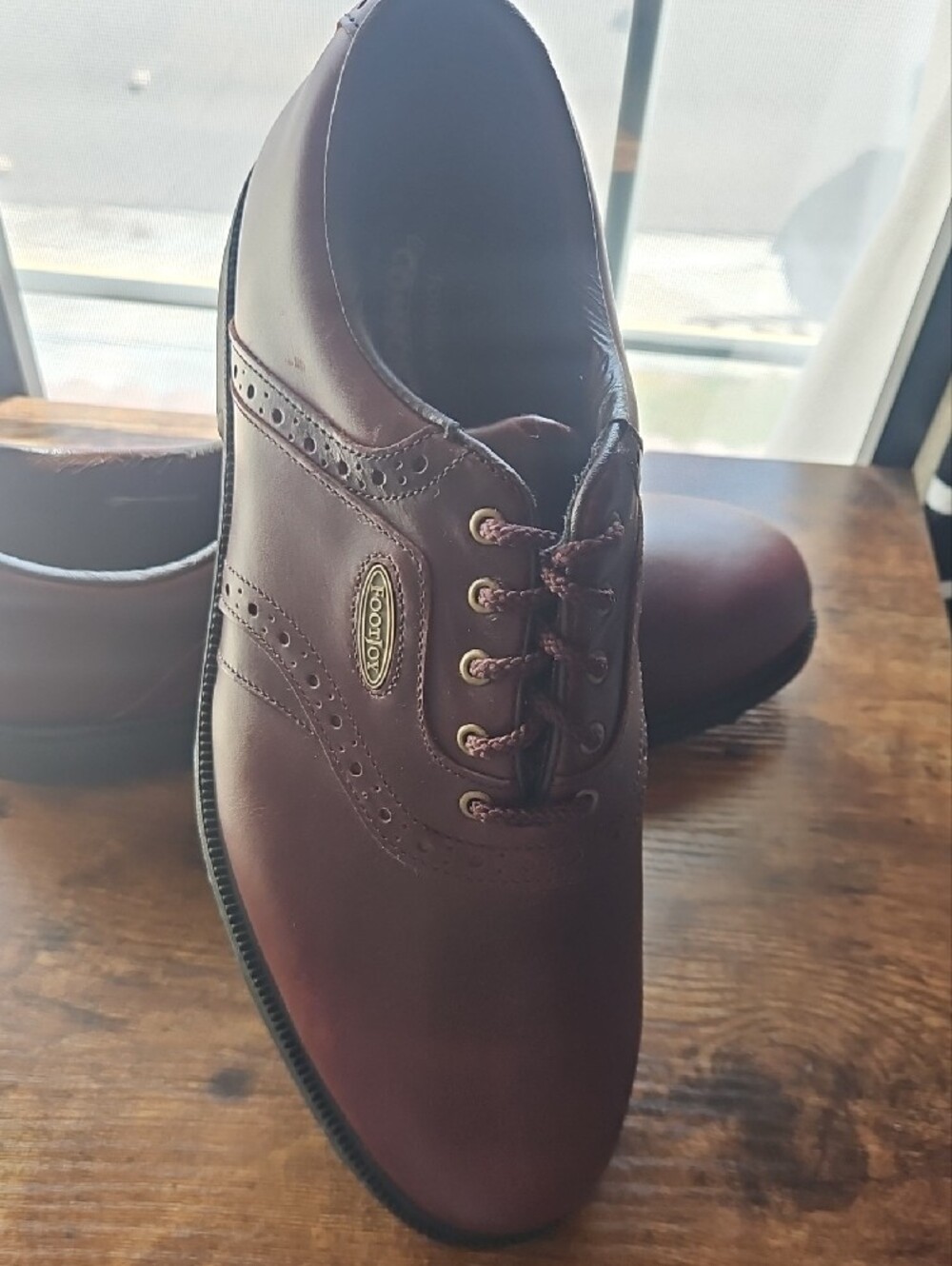 FootJoy Extra Comfort Men’s Burgundy Leather Golf Shoes - Size 9.5 - 57778
